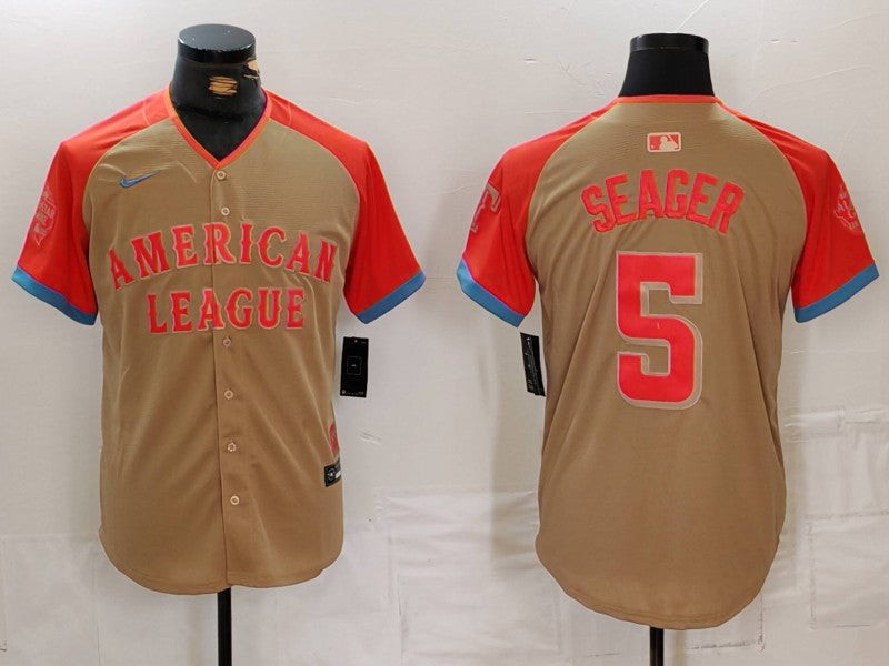 Men's American League Corey Seager #5 Cream 2024 MLB All-Star Game Limited Player Jersey1