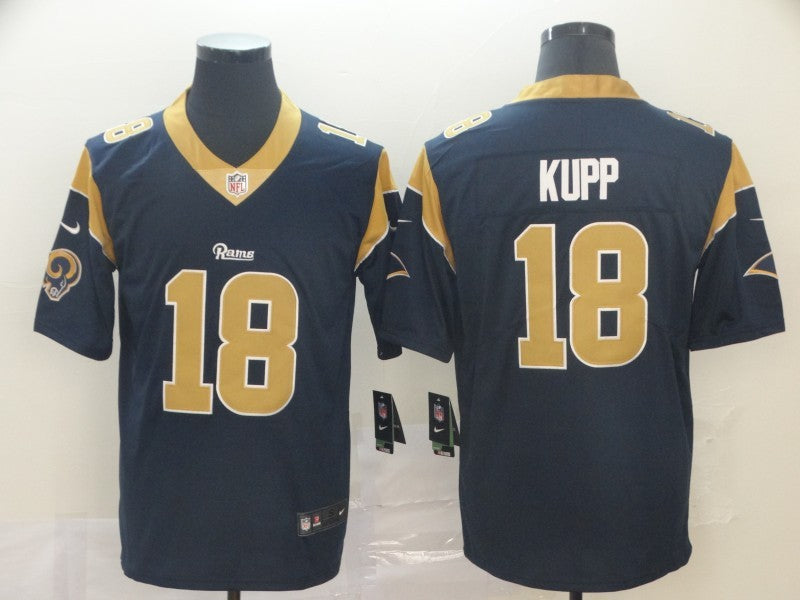 Men's Los Angeles Rams Cooper Kupp #18 Navy Game Jersey1