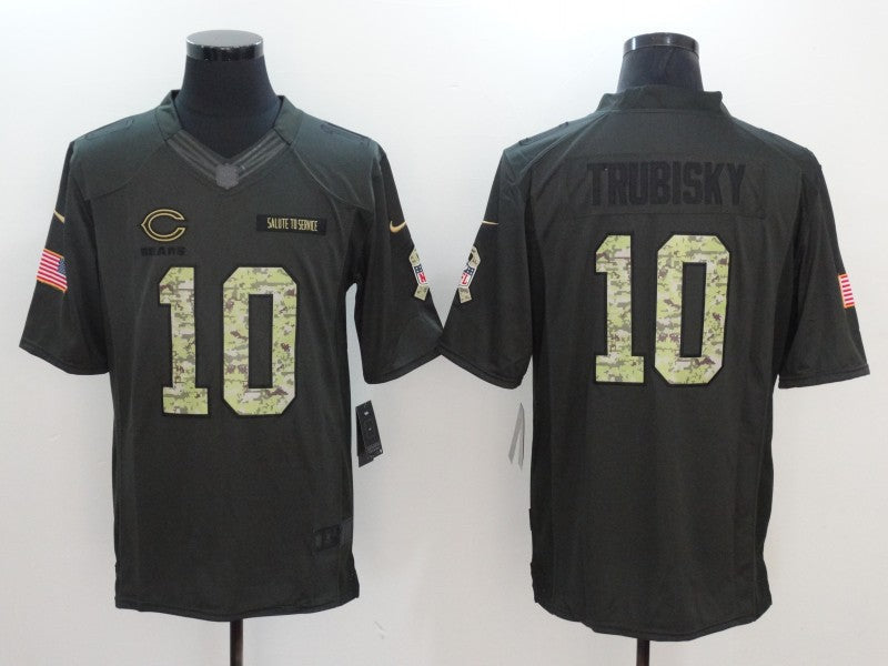Men's Chicago Bears #10 Mitch Trubisky Black Game Jersey1