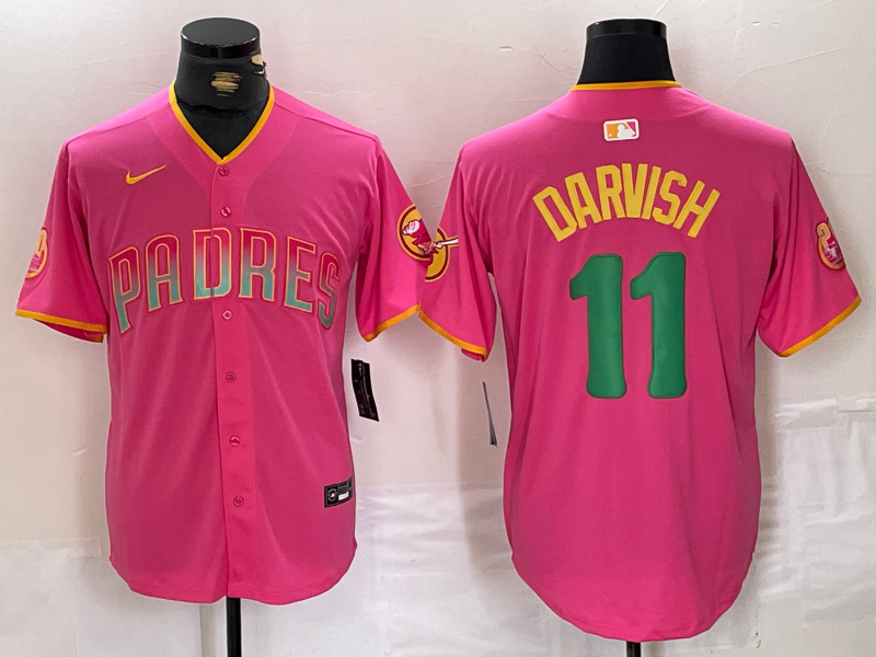 Men's San Diego Padres Yu Darvish #11 Pink Replica Player Jersey1