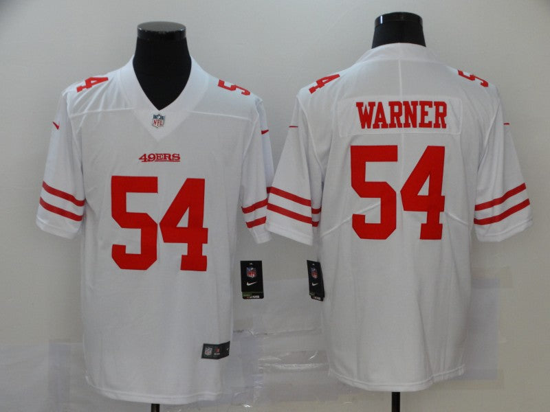 Men's San Francisco 49ers Fred Warner #54 White Game Jersey1