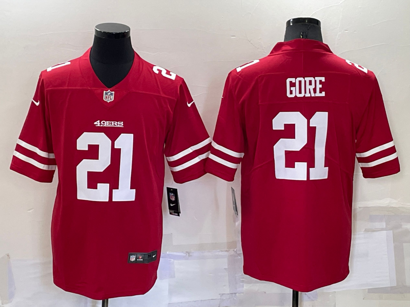 Men's San Francisco 49ers Frank Gore #21 Red Game Jersey1