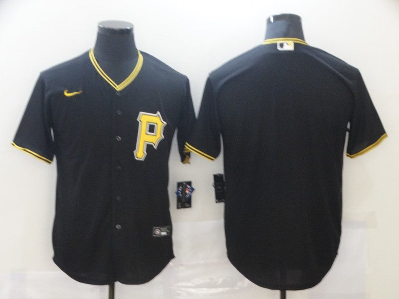 Men's Pittsburgh Pirates Black Replica Blank Jersey1