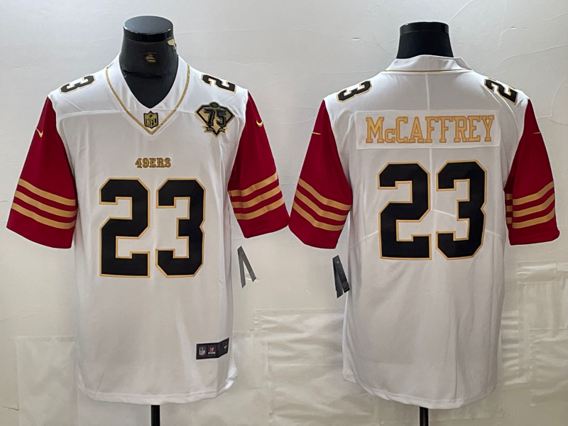 Men's San Francisco 49ers Christian McCaffrey #23 White Player Game Jersey2