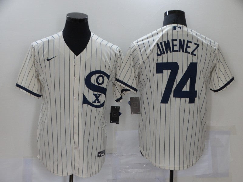 Men's Chicago White Sox Eloy Jimenez #74 Beige Replica Baseball Jersey1