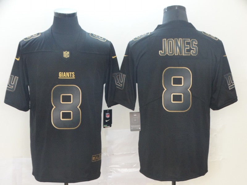 Men's New York Giants Daniel Jones #8 Black Player Game Jersey1