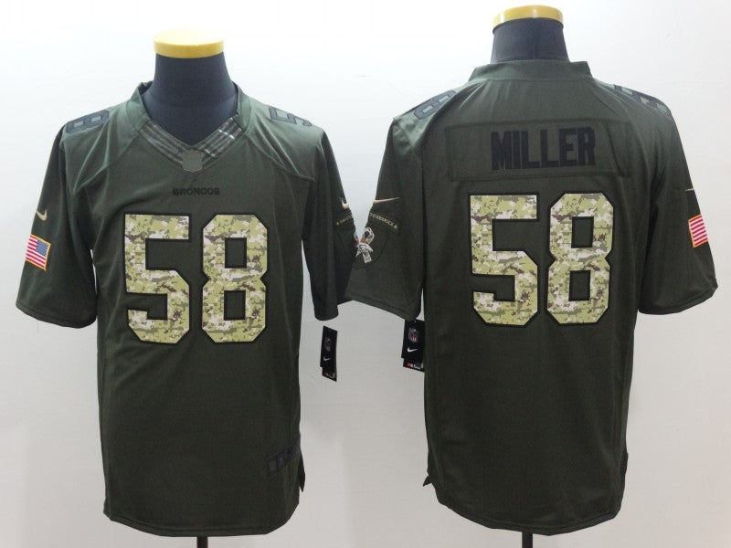 Men's Denver Broncos Von Miller #58 Army Green Game Jersey1