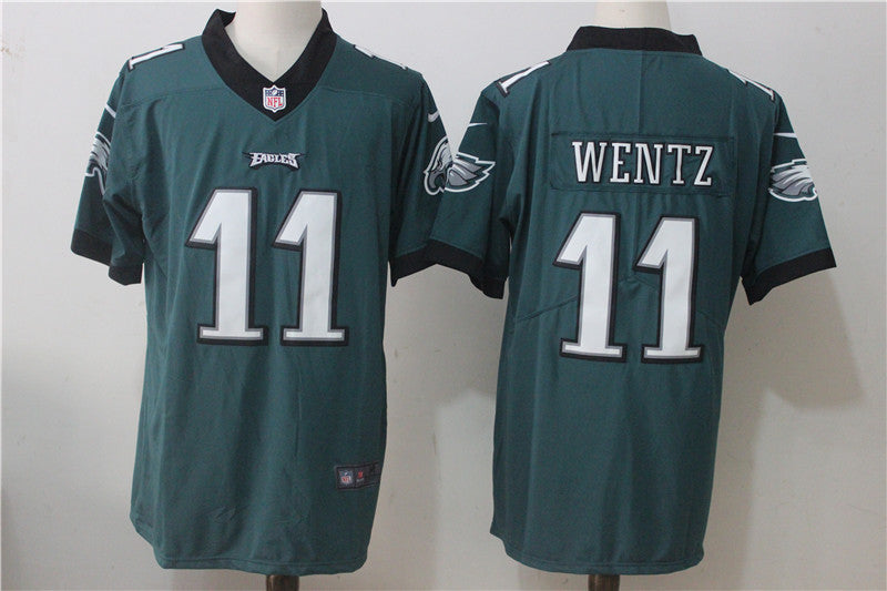 Men's Philadelphia Eagles #11 Carson Wentz Midnight Green Game Jersey1