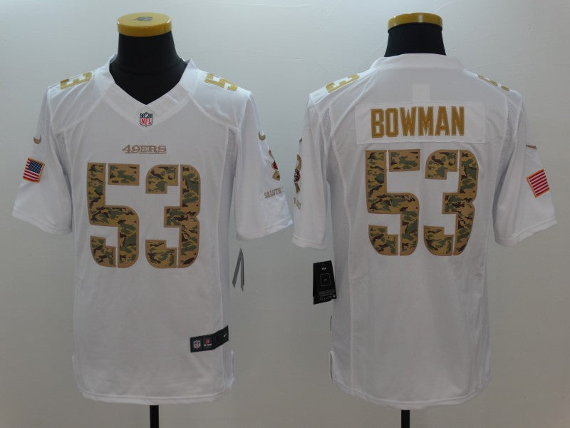 Men's San Francisco 49ers Navoro Bowman #53 White Game Player Jersey1