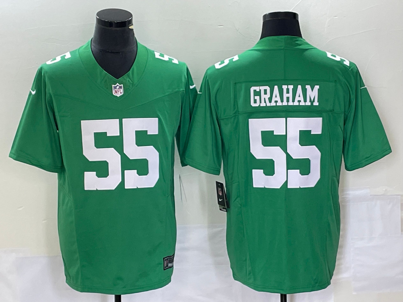Men's Philadelphia Eagles Brandon Graham #55 Green Game Jersey1