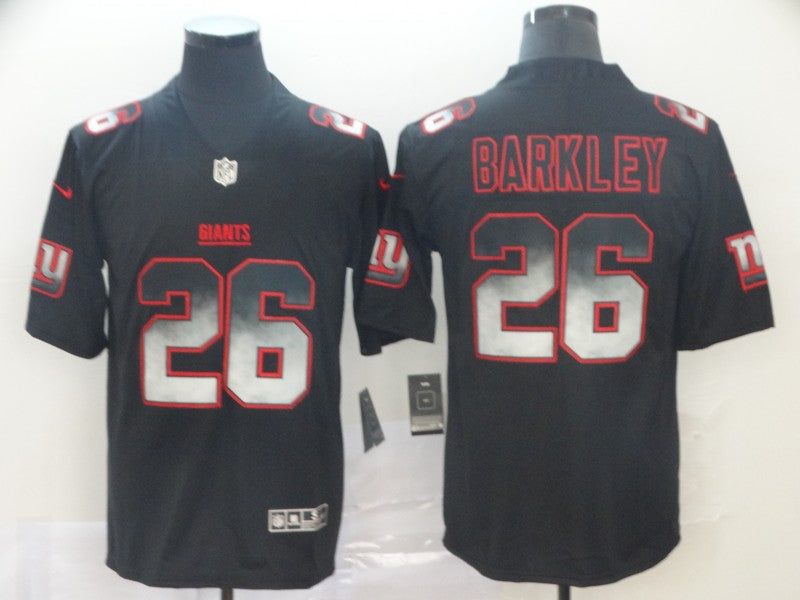 Men's New York Giants #26 Saquon Barkley Black Authentic Game Jersey1