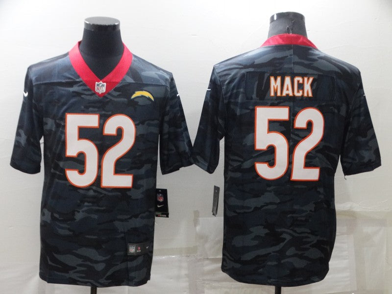 Men's Los Angeles Chargers Khalil Mack #52 Grey Camouflage Game Jersey1