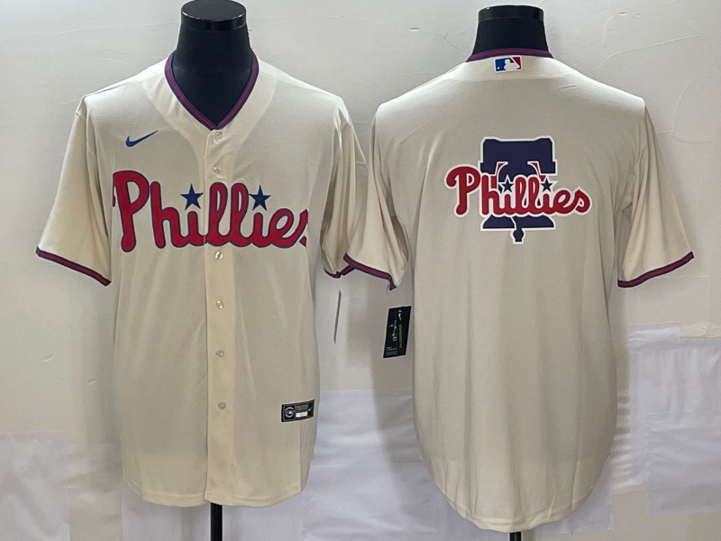 Men's Philadelphia Phillies Beige Replica Team Jersey1