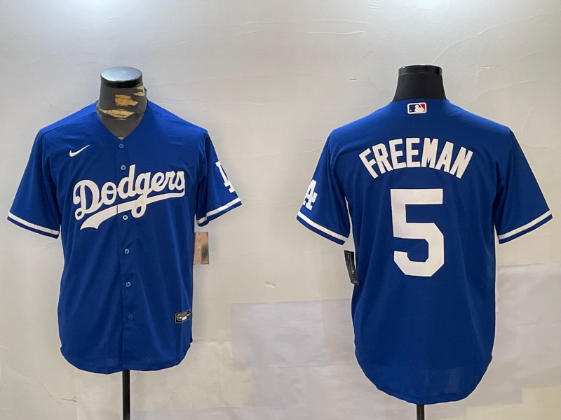 Men's Los Angeles Dodgers Freddie Freeman #5 Blue Replica Baseball Jersey1
