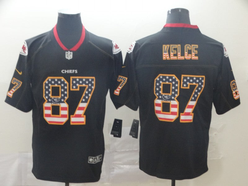 Men's Kansas City Chiefs Travis Kelce #87 Black Alternate Game Jersey1