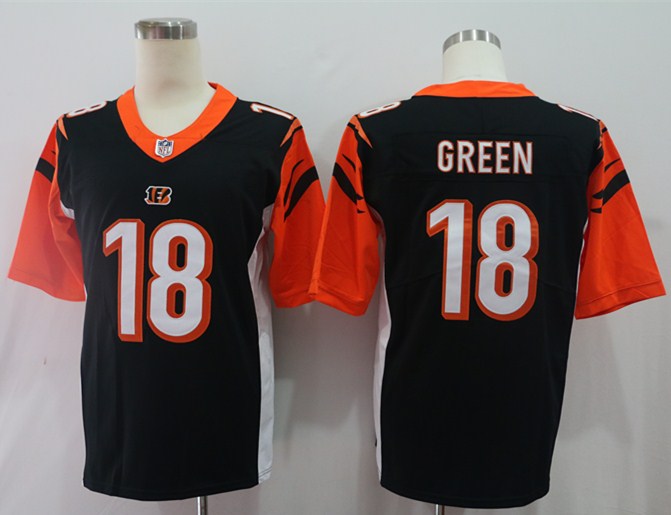Men's Cincinnati Bengals A.J. Green #18 Black Game Jersey1