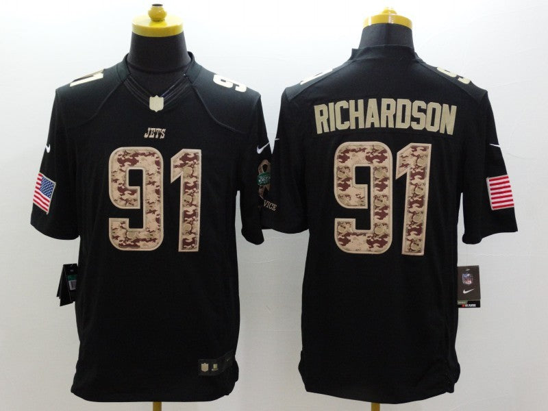 Men's New York Jets Sheldon Richardson #91 Black Game Player Jersey1
