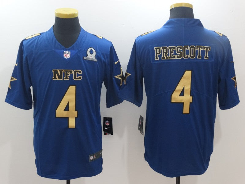 Men's Dallas Cowboys Dak Prescott #4 Blue Game Player Jersey1
