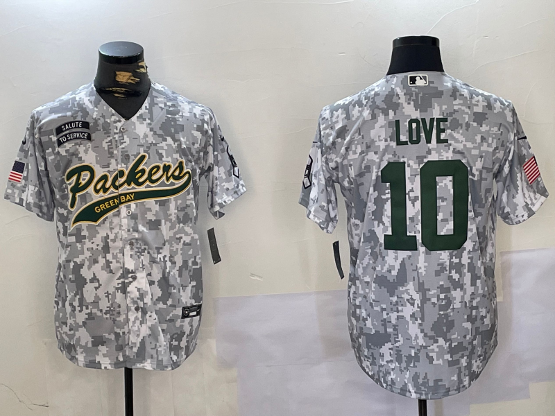 Men's Green Bay Packers Jordan Love #10 Arctic Camo Salute to Service Limited Jersey1