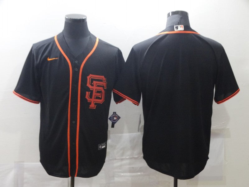 Men's San Francisco Giants Black Alternate Replica Blank Jersey1