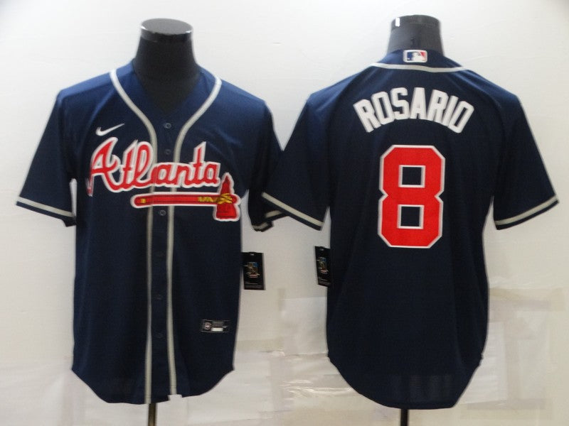 Men's Atlanta Braves Eddie Rosario #8 Navy Replica Jersey1