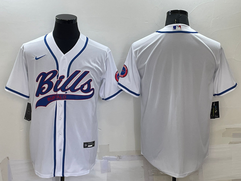 Men's Buffalo Bills White Blank Jersey1