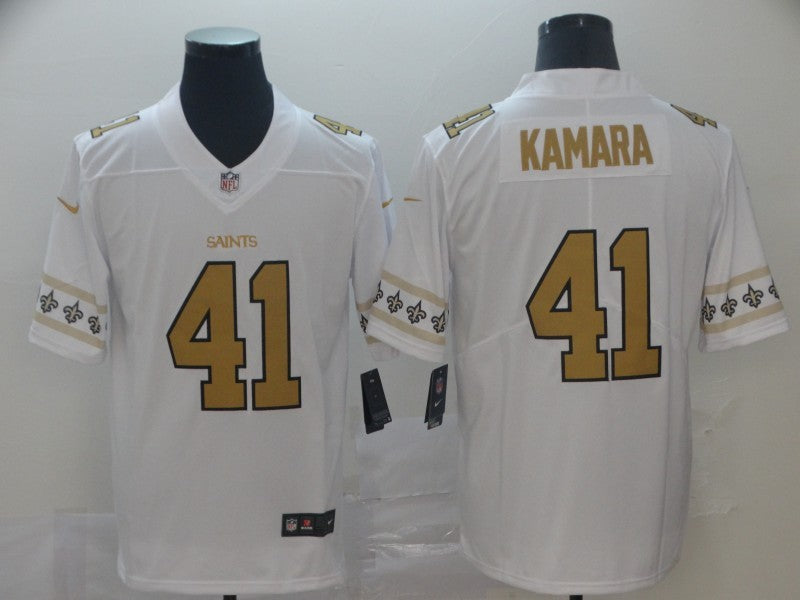 Men's New Orleans Saints #41 Alvin Kamara White Game Jersey1
