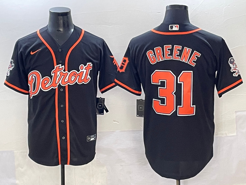 Men's Detroit Tigers Riley Greene #31 Black Limited Player Jersey