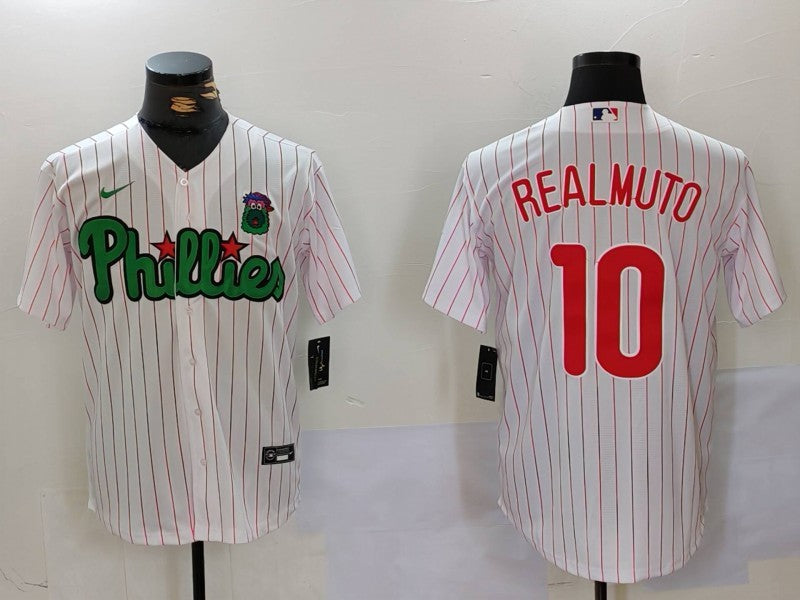 Men's Philadelphia Phillies J.T. Realmuto #10 White Limited Player Jersey1