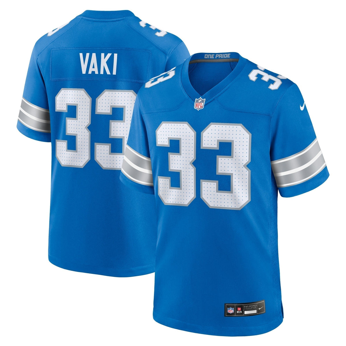 Sione Vaki Detroit Lions Nike Team Game Jersey -  Blue