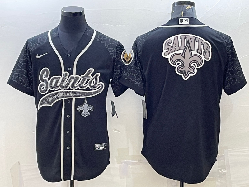 Men's New Orleans Saints Black RFLCTV Limited Jersey1