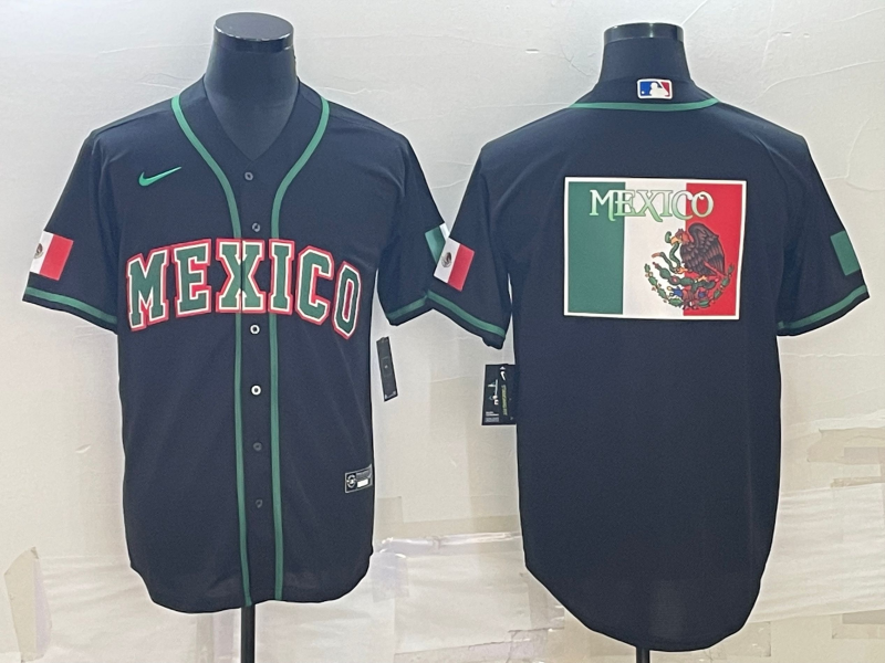 Men's 2023 World Baseball Classic Mexico Black Jersey1