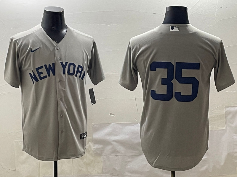 Men's New York Yankees Cody Bellinger #35 Gray Replica Player Jersey1