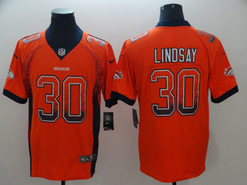 Men's Denver Broncos Phillip Lindsay #30 Orange Player Jersey1