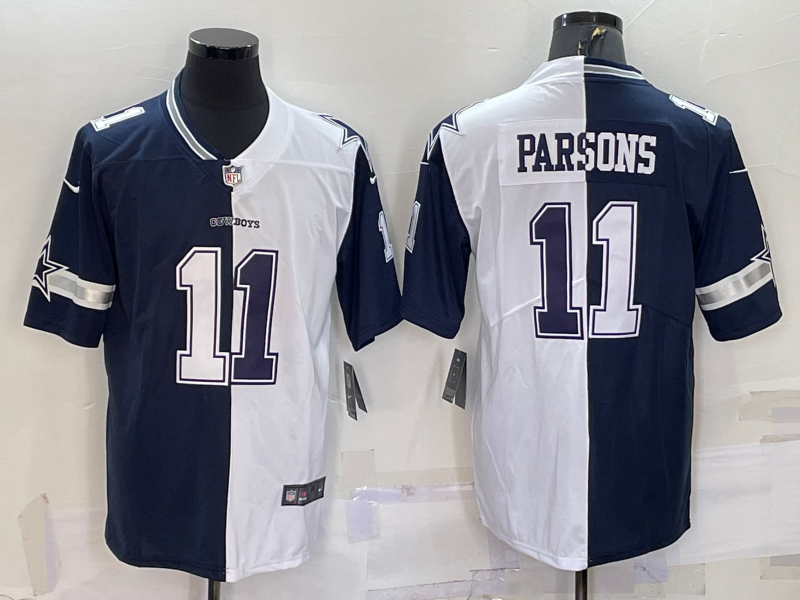 Men's Dallas Cowboys Micah Parsons #11 Navy/White Game Jersey1