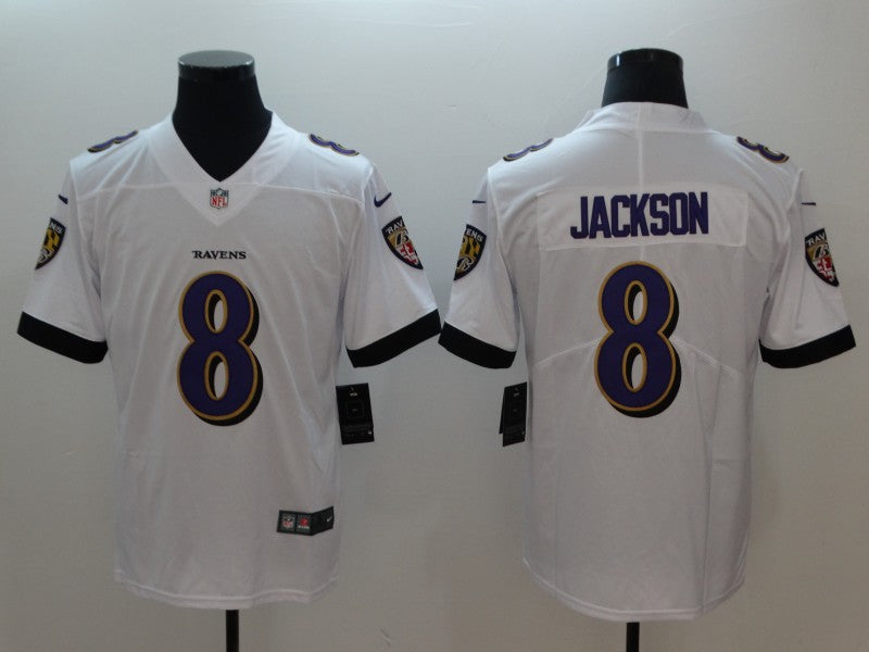 Men's Baltimore Ravens Lamar Jackson White Vapor Limited Jersey1