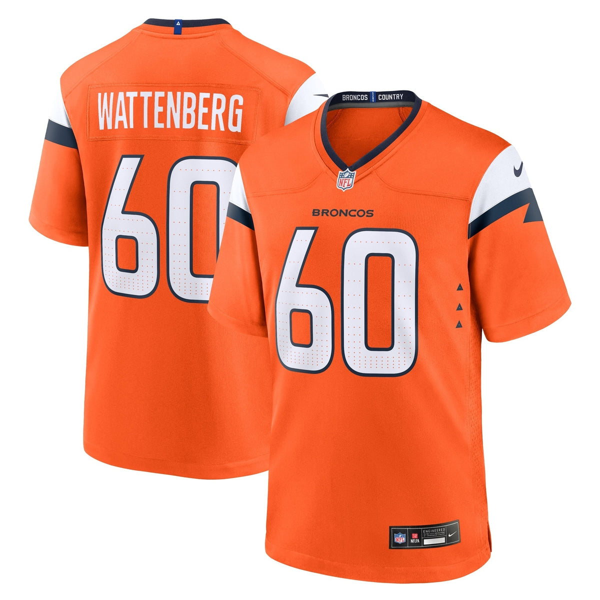 Luke Wattenberg Denver Broncos Nike Team Game Jersey -  Orange