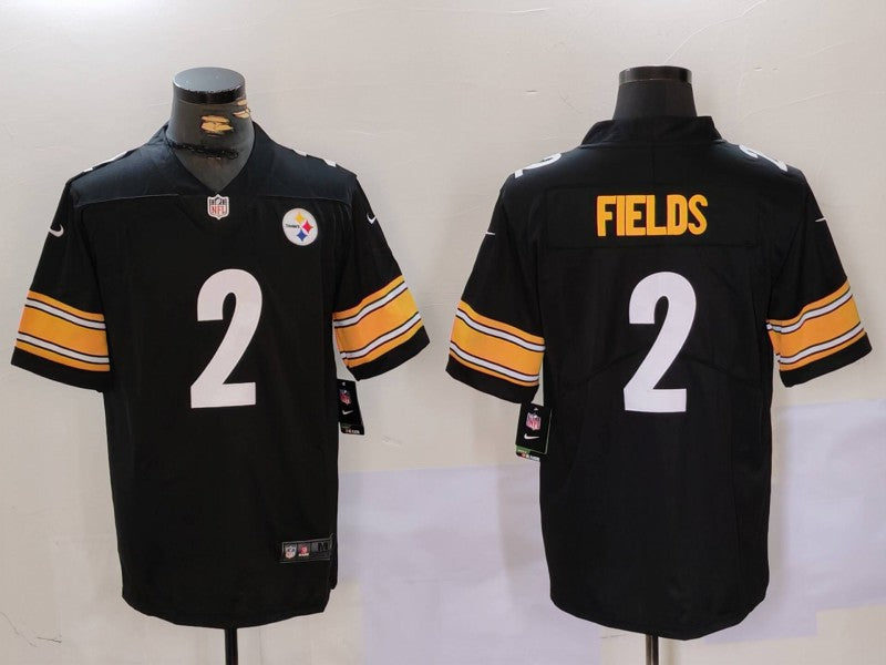 Men's Pittsburgh Steelers Justin Fields #2 Black Player Jersey1