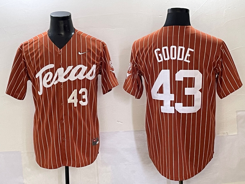 Men's Texas Longhorns Leighann Goode #43 Brown Replica Player Jersey