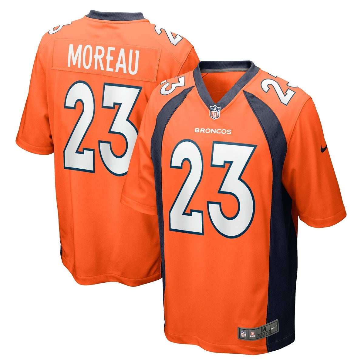 Fabian Moreau Denver Broncos Nike Team Game Jersey -  Orange