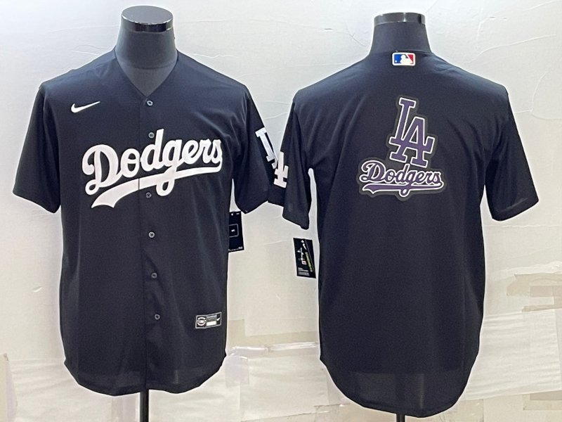 Men's Los Angeles Dodgers Black Authentic Patch Jersey1