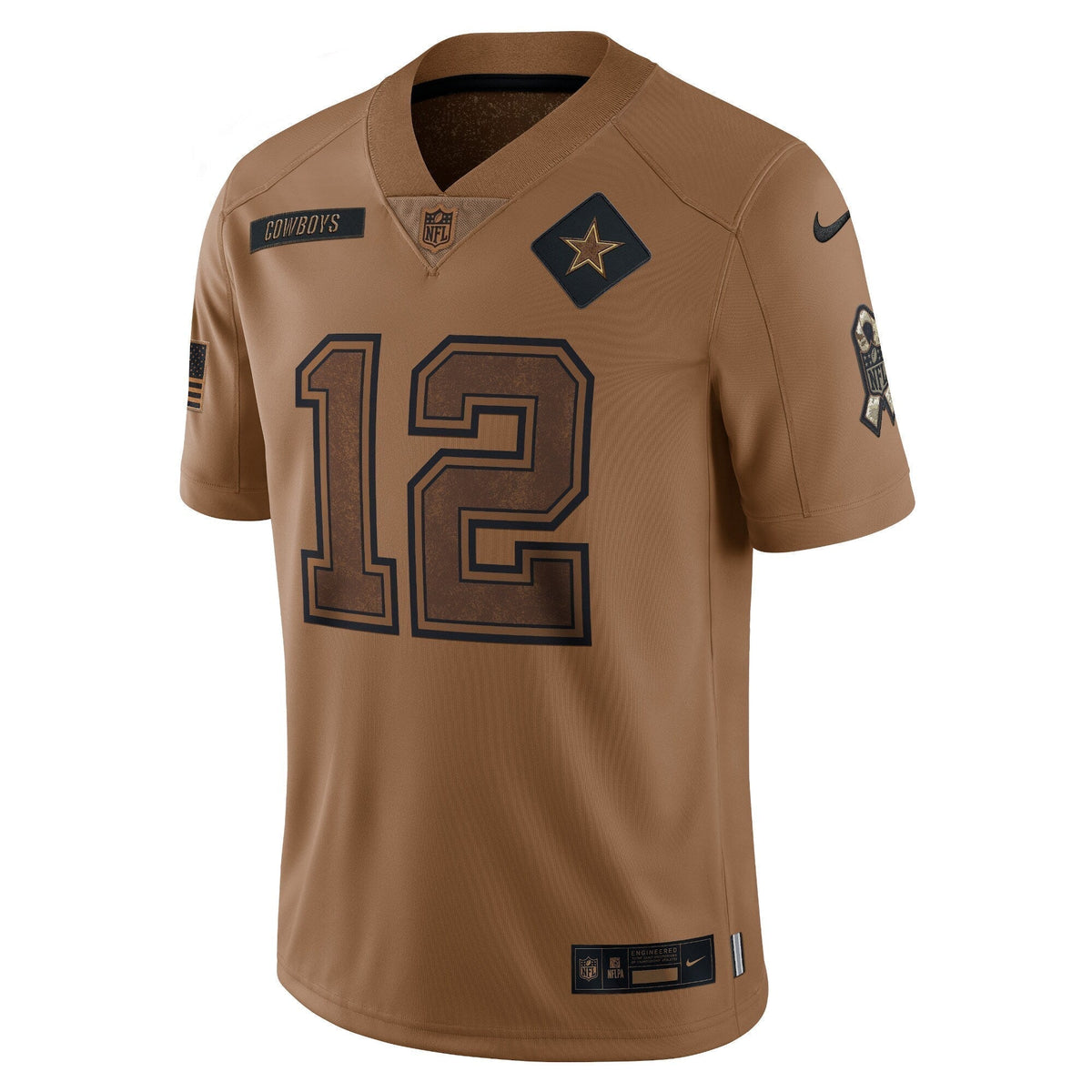 Roger Staubach Dallas Cowboys Nike Salute To Service Retired   Limited Jersey - Brown