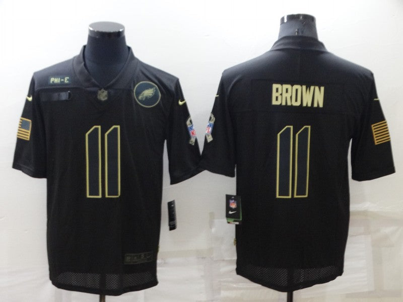 Men's Philadelphia Eagles A.J. Brown #11 Black Player Game Jersey1
