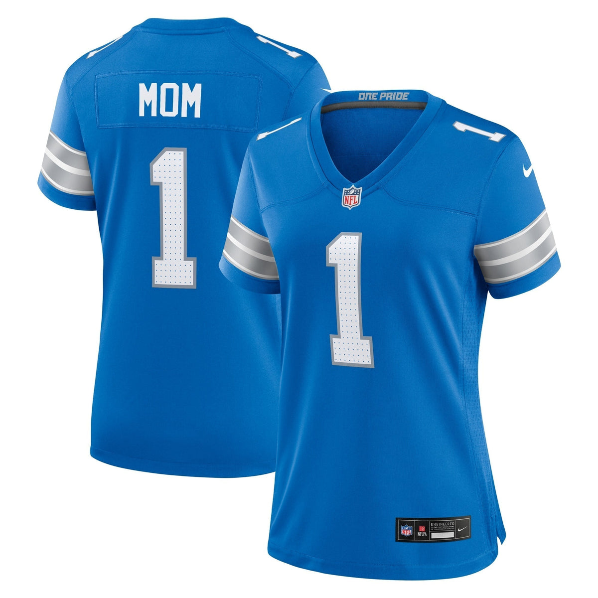Number 1 Mom Detroit Lions Nike Game Jersey - Blue