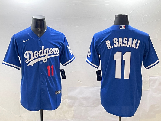 Men's Los Angeles Dodgers Roki Sasaki #11 Royal Alternate Replica Player Jersey1