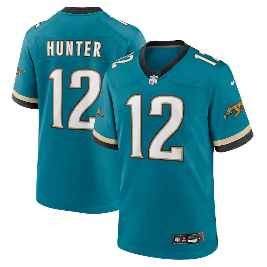 Men's Jacksonville Jaguars Travis Hunter Nike Teal 2025 NFL Draft First Round Pick 2nd Alternate Game Jersey