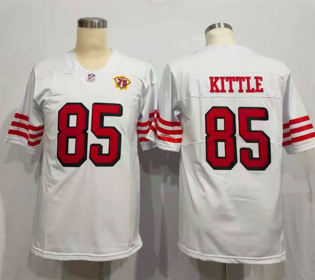 Men's San Francisco 49ers George Kittle 75th Anniversary Game Player Jersey1
