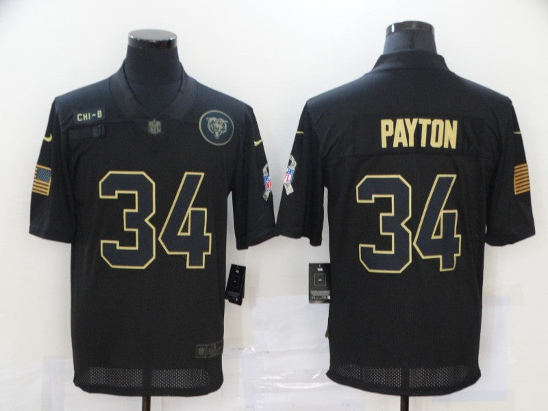 Men's Chicago Bears #34 Walter Payton Black Player Replica Jersey1