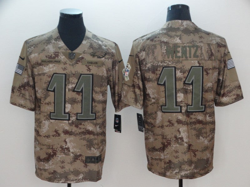 Men's Philadelphia Eagles Carson Wentz #11 Camouflage Game Jersey1