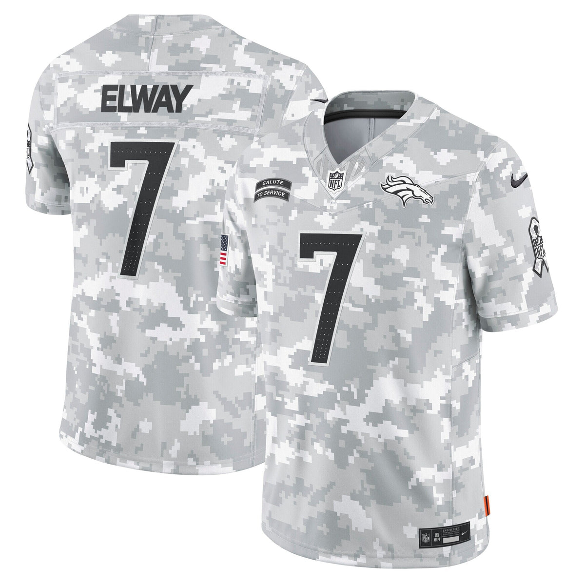 John Elway Denver Broncos Nike 2024 Salute to Service Retired   Limited Jersey - Arctic Camo
